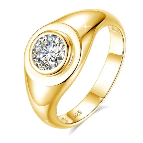 Moissanite Ring, Gold Ring, Women's Ring, Jewelry, Gift, Promise Ring, Gift Idea - Picture 1 of 3